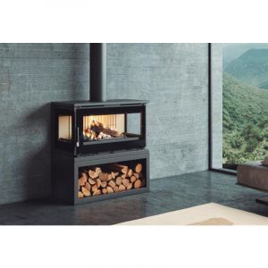 Poêle à bois ventilé 3 faces - FIREMATIC Calgary - M 13 kW Foyer en vermiculite