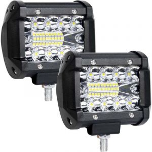 2pcs Feux de travail led 12v, 60W, Eclairage pour voiture, 6000K 3600LM 9V-30V &Eacute;tanche IP68 LED Phare Phare de Travail Longue Portee LED,