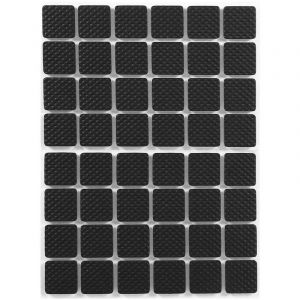 48 pièces Meubles tampons en Caoutchouc Chaise carrée Pieds tampons Protecteur de Sol antidérapant Auto-adhésif,A