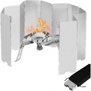 Pare-Vent Pliable, 12 Plaques Plaques Pare-Brise de Camping, Pare-Vent Pliable Aluminium, Plaques Camping Plein Air Pare Brise pour Rechaud de