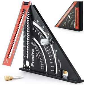 Equerre Menuisier Metal Aluminium R&egrave;gle de Triangle Pliante &Eacute;querre Combin&eacute;e 317mm Multifonction &Eacute;querre Triangle R&egrave;gle d'Angle Rapporteur 45 90