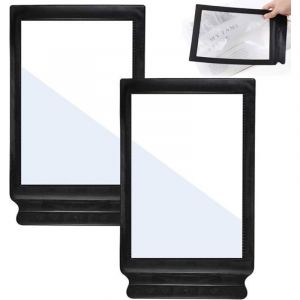 Loupe De Lecture Pleine Page, 2 Pi&egrave;ces, 3X Loupe Rectangulaire &Agrave; Main, Grande Loupe, Design L&eacute;ger, Large Champ Visuel, Pour S