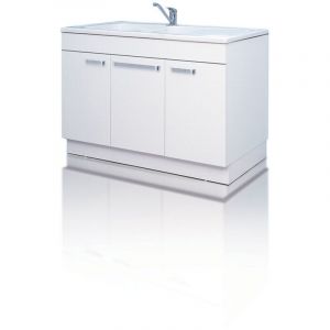 Meuble sous-&eacute;vier 3 portes blanc hydrofuge Top 19 mm 120 x 60 mm - GENTE MEUBLES