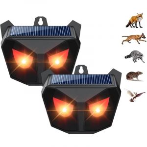 APEX R&eacute;pulsif ultrasonique pour animaux, lampe LED rouge solaire anti-chats, repousse efficacement les sangliers, les ratons laveurs et autres