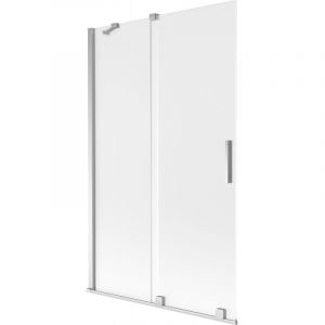 Mexen - Velar paroi de baignoire &agrave; 2 volets coulissants 110 x 150 cm, givre, chrome - 896-110-000-31-01