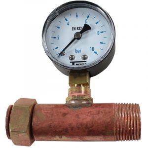 Arcanaute - Jaquette prise pression réseau eau Mâle 3/4' (20/27) - fl 3/4' (20/27) + Manomètre Radial 0/10 bars bain de glycérine Q01M34FL34 + Q04R10G