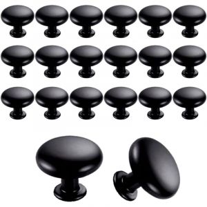 20PCS Boutons de Porte Boutons de Tiroir 30mm Vintage Poign&eacute;es Boutons de Meuble de Meuble pour Placards de Cuisine (Black) - Ccykxa
