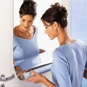 Film miroir 150 x 60 cm Feuilles de Miroir Flexibles Tuiles de Miroir Auto-Adh&eacute;sives sans Verre Autocollants de Miroir pour D&eacute;coration de Mur Maison -