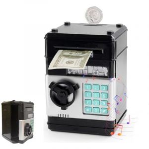 [JAMAIS UTILIS&Eacute;] Tirelire &eacute;lectronique pour enfants - Tirelire musicale avec distributeur automatique de billets, coffre-fort &agrave; pi&egrave;ces avec