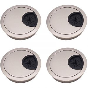 4pcs Passe C&acirc;ble Couvercle, 60mm Alliage de Zinc C&acirc;bles Ronds Encastrables,Trou De Passe C&acirc;ble Couvercle, Couvercle du Trou de C&acirc;ble pour Bureaux