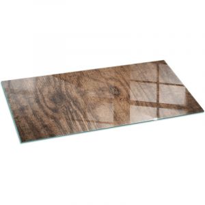 Plaque de sol sous po&ecirc;le &agrave; bois en verre tremp&eacute; protection thermique du plancher Motif de bois naturel 125x50 cm