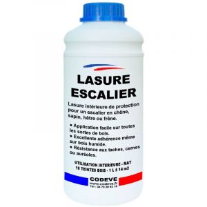 Lasure Escalier - 1 L - Codeve Bois - Ch&ecirc;ne dor&eacute; - Pour La Protection D'un Escalier En Ch&ecirc;ne, Sapin, H&ecirc;tre Ou Fr&ecirc;ne.