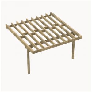 Structure Terrasse Bois Pilotis en Kit - 4x4,20m - 16,8m2 - Solives + Poteaux - Sapin Trait&eacute; Autoclave - Charge Utile 350Kg/m&sup2; - Epicea