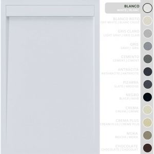 Soulbath - Receveur de Douche -R&eacute;sine -Gel Coat -Texture Lisse/Pierre -Antid&eacute;rapant -Couleur Blanc 130x80 Extra plat 3Cm Conception Minimaliste