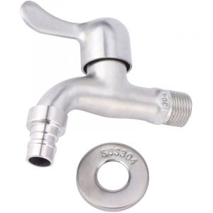 Robinet en acier inoxydable, robinet ext&eacute;rieur d'eau de jardin &agrave; ouverture rapide &agrave; montage mural, facile &agrave; installer et &agrave; d&eacute;monter, pour lave-linge