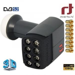 LNB Octo - Inverto - PRO HD 3D - Faible bruit - Gain de 55 dB - 8 Fiches F GOLD offertes