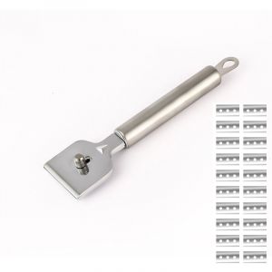 Grattoir avec 20 lames - grattoir plaque vitroc&eacute;ramique,grattoir vitre,pour Vitroc&eacute;ramique, Plaque &agrave; Induction, Voiture, Verre, Miroir, Autocollant,