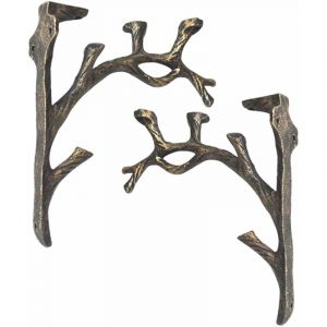 Memkey - Supports d'étagère Vintage (2 pièces), Fonte, Forme de Branche Équerre Étagère, Faire l'ancien Artisanat, Support de Triangle décoratif