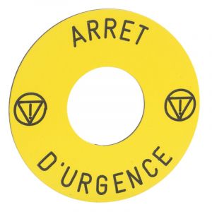 Harmony ZB6 - &eacute;tiquette - &Oslash;16 - &Oslash;45mm - ARRET D'URGENCE (ZB6Y7130)