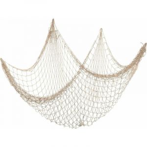 Lling - Filet de pêche décoratif Beige Filet de Poisson Nautique Filet de Coton Accessoires pour la Maison Style méditerranéen tenture Murale décor