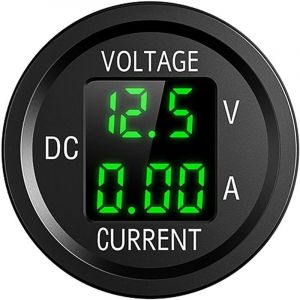 12V Moto Voltm&egrave;tre Num&eacute;rique led &eacute;tanche,6V-48V dc Voltm&egrave;tre Courant pour Voitures Motos Camions Bateaux Yachts(Vert)