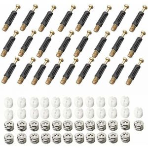 Ferrure D'assemblage 25 Pièces Raccords de Came Connexion 3 en 1 Connecteur de Meuble Raccord Came Connecteur de Meuble Excentrique Raccord pour