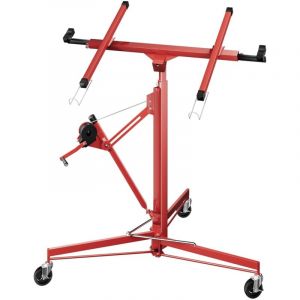 Wiltec L&egrave;ve-panneaux, l&egrave;ve-plaques de pl&acirc;tre XXL rouge &ndash; capacit&eacute; de charge max. 68 kg &ndash; Hauteur 140-350 cm &ndash; Largeur max. 290 cm &ndash; 3 Roues - Aide au