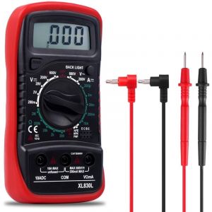 Pnuaticm - Multim&egrave;tre Num&eacute;rique Portable, Testeur &Eacute;lectrique avec &eacute;cran lcd et r&eacute;tro&eacute;clairage bleu,Mesure La Tension ca/cc, Ohmm&egrave;tre, Courant cc,