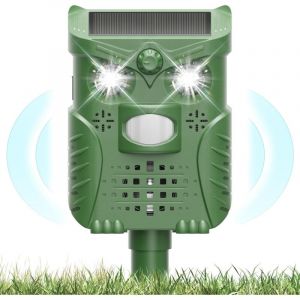 R&eacute;pulsif Chat Ultrason, Repulsif Chat Solaire, Ultrason Ext&eacute;rieur Puissant et &Eacute;tanche avec Capteur, Fr&eacute;quence R&eacute;glable pour Repousser Les Chats