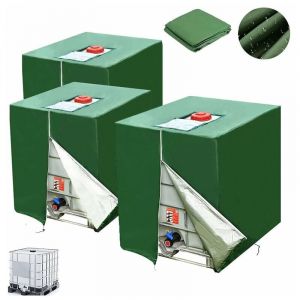 Bache pour Cuve 1000L IBC, 3 Pi&egrave;ces 420D R&eacute;servoir d'eau Couvercle, Anti-UV Anti-poussi&egrave;re Housse salon de jardin, B&acirc;che de Protection Cuve IBC avec