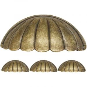 Poign&eacute;e De Coquille, 4 Pi&egrave;ces Laiton Bouton De Porte Poign&eacute;e Forme De Coquille, R&eacute;tro Poign&eacute;es De Meubles Pour Porte D'armoire Poign&eacute;es De Porte De