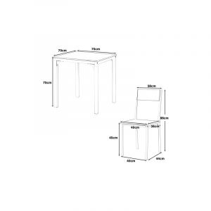Aiducho Ensemble Table et 2 Chaises, Table de Bar avec Tabouret Industriel, Mange-Debout avec Cadre en Métal, pour Cuisine, Salon, Salle à Manger