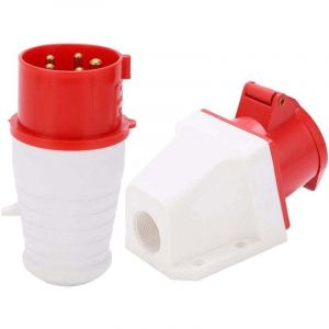 Prise Triphas&eacute;e, Prise Industrielle 16A 5 Broches &agrave; Montage en Surface, Prise Triphas&eacute;e IP44 &eacute;tanche, Prise et Prise 220‑380V/240‑415V, Prises