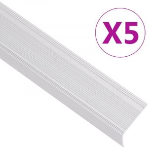 Torana - Nez de marche forme en l 5 pcs aluminium 100 cm argenté