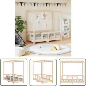 The Living Store - Cadre de lit pour enfant 70x140 cm bois de pin massif - Lit Bébé - Lit Enfant - Lit Design - Bois De Pin - Cadre De Lit