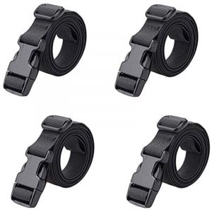 4 pi&egrave;ces Sangle &agrave; Boucle Rapide 25 mm Sangle Valise Petite Sangle &agrave; Cliquet Plastique pour Arrimage Bagage Fixation D&eacute;m&eacute;nagement (Noir - 25 mm, 1.8 m)