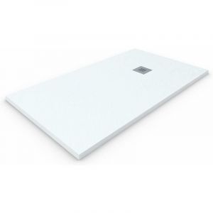 Allstone - Receveur de douche en r&eacute;sine extra-plate Toutes les tailles - 6 couleurs - Bonde et grille cadeau - Blanc Ral. 9003 80X160 cm