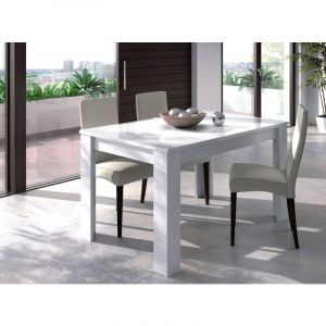 Dmora Table extensible Midland, Table de salle à manger extensible, Table à manger extensible avec rallonge, cm 140/190x90h78, Blanc, avec emballage