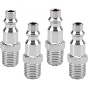Raccord Rapide Air Comprim&eacute;, 4 Pi&egrave;ces Raccord Rapide 1/4 M&acirc;le Am&eacute;ricai, Am&eacute;ricain Embout Compresseur Air pour Air Comprim&eacute; et Raccord de Tuyau