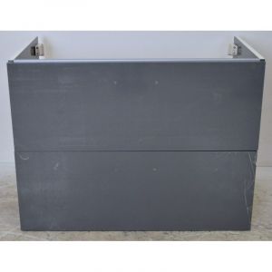Sanijura - jamais utilise] Meuble Sous-Vasque de Salle de Bain Equinox 2 Tiroirs Gris Anthracite Laqué - 048934