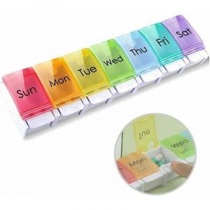 Pilulier Semainier, Bo&icirc;te &agrave; Pilules Semainier de Voyage Plastique Portable, Bo&icirc;te &agrave; Pilules Color&eacute;e &agrave; Grands Compartiments, Convient aux Personnes