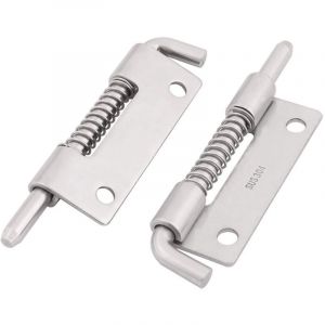 2PCS Loquet A Ressort Targette A Ressort Verrou de Porte Serrure Pour Meuble Portail Garage acier inox 304 barillet 3.3pouces Long