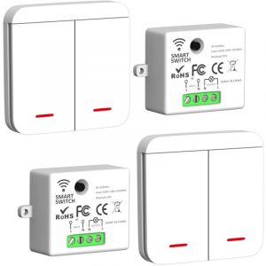 Interrupteur Sans fil, Kit interrupteur, 433Mhz Interrupteur &eacute;metteur Radio, 2200W/10A R&eacute;cepteur, Interrupteur d'&eacute;clairage, Interrupteur rf et