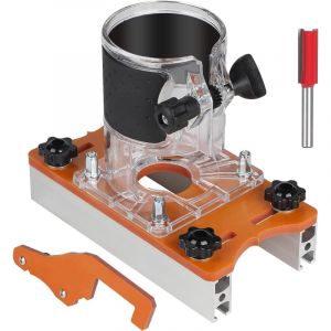 Base pour d&eacute;fonceuse &agrave; bois, guide de rainure avec fraise de 6,35 mm (1/4") pour d&eacute;fonceuse &agrave; bois de 65 mm, pour les bords, les rainures et les