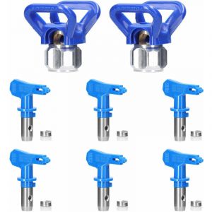Jamais UTILISÉ]Kit de Buse Airless pulvérisation Réversible, 2X Buse siège Garde, Accessoires Buse Airless pour Pistolet à Peinture Haute Pression