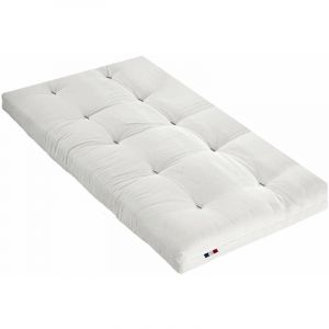 Terre De Nuit - Matelas futon écru coeur en latex 90x190 - Ecru