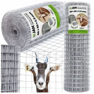 Grillage soud&eacute; 50x50x2,0 mm pour voli&egrave;res, cl&ocirc;tures de 25 m&sup2; pour cages d'&eacute;levage