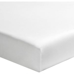 Drap housse bébé blanc percale bonnet 15 cm 60x120