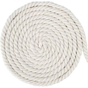 10M Corde en Coton Blanc Corde Macramé 12mm Fil Macramé Macrame Corde pour DIY Hanging Plante Decoration Murale,Tisser Ornements de Bohême