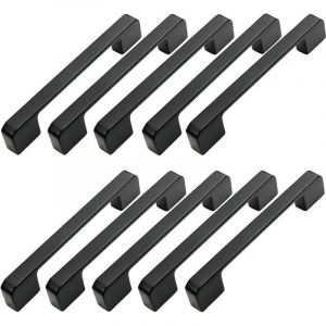10pcs Poign&eacute;e Meuble Entraxe 96mm-Poign&eacute;e Porte Cuisine Noire Poignee Barre Meuble Poignee De Cuisine Noire 96mm